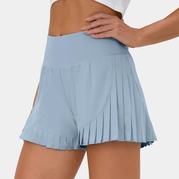 Halara Blue Breezeful High Waisted Pleated Quick Dry Casual Shorts 3" XS NWT - Picture 1 of 7